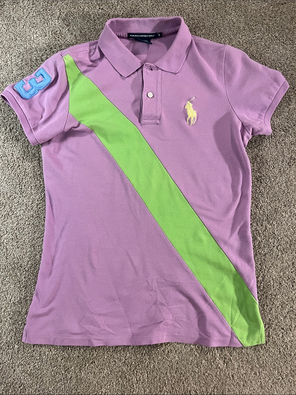 💜💚Ralph Lauren Golf szS Lavender Polo Green Banner Light Blue 3 Yellow Pony
